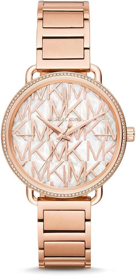 Michael Kors Womens Portia Quartz Watch with Stainless Strap .